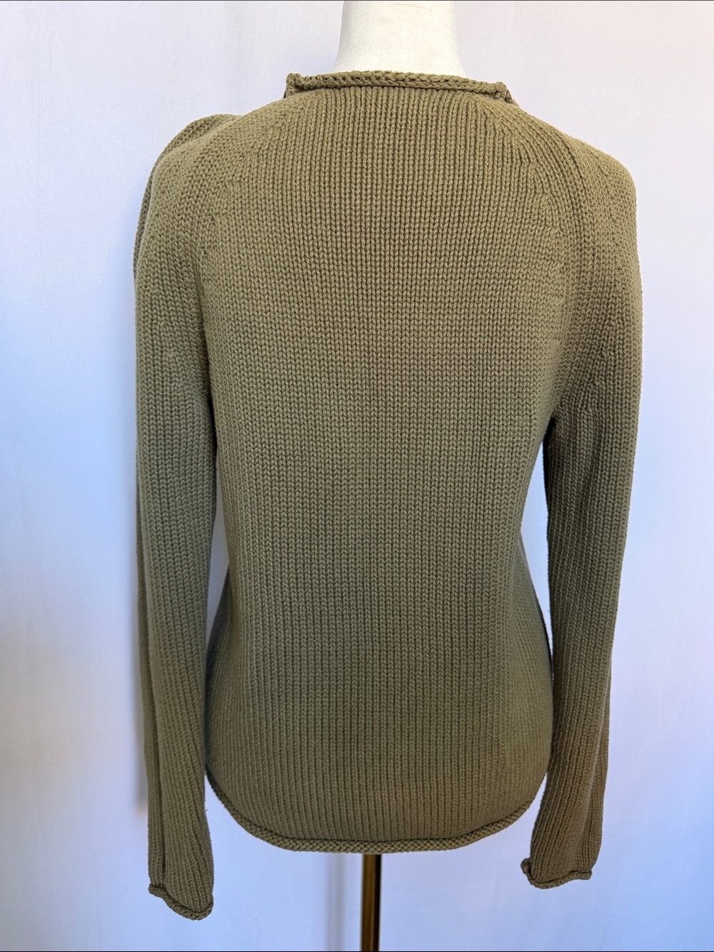 J. Crew Rollneck Pullover Sweater Sz S Frosty Olive Preppy Classic 90s Nautical - Picture 5 of 9